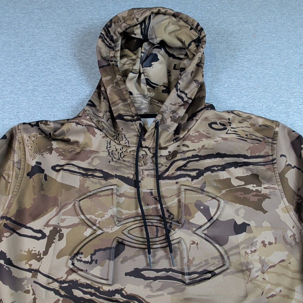 Under Armour Mens XXL Barren Camo Armour Fleece Hoodie Pullover 1360561 - Picture 2 of 11